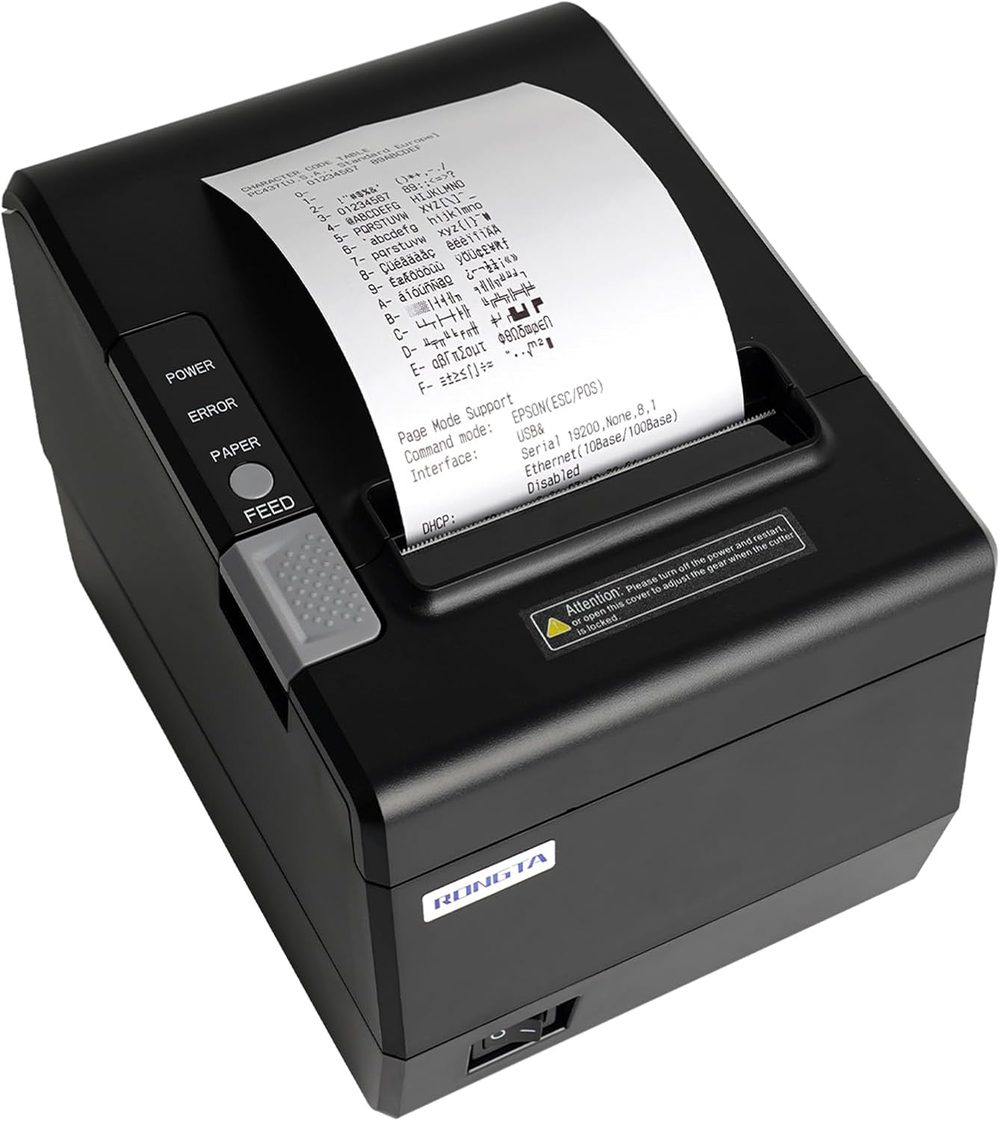Rongta thermal receipt printer with test page printing from the output slot